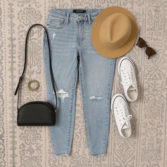 Judy Blue Jeans 14W Light Wash High Rise Distressed Skinny Denim - Picture 2 of 15